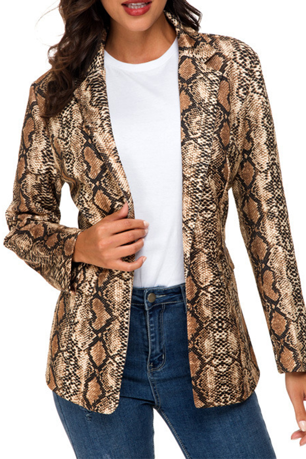 Lovely Casual Snakeskin Printed Blazer