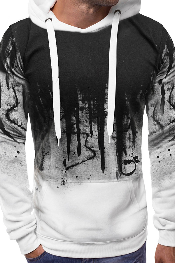 

Lovely Casual Hooded Collar Printed White Hoodie