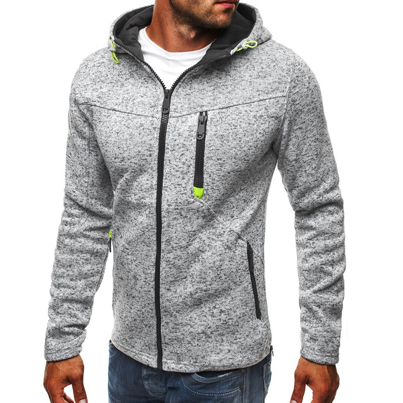 

Lovely Casual Hooded Collar Zipper Design Light Grey Hoodie