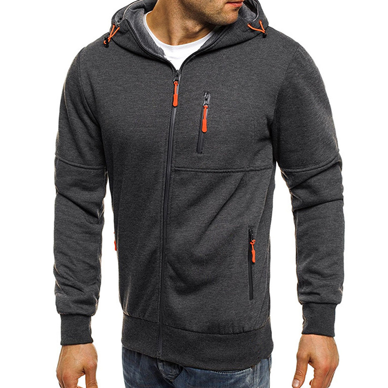 

Lovely Casual Zipper Design Dark Grey Hoodie