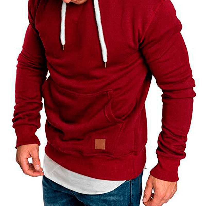 Lovely Casual Basic Wine Red Hoodie_Hoodies_Top_Men Clothes ...