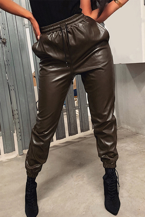 

Lovely Casual Skinny Brown Pants