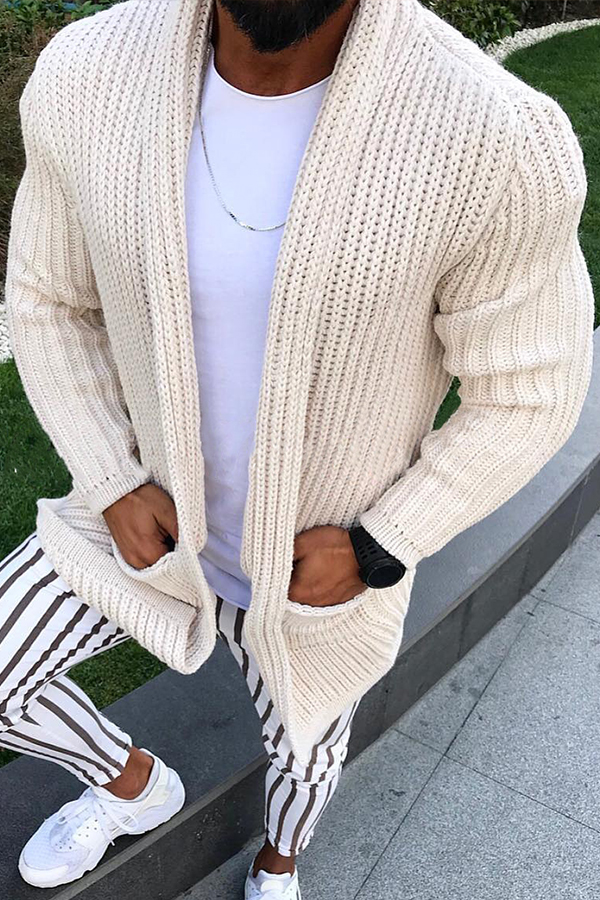 

Lovely Casual Loose Beige Cardigan