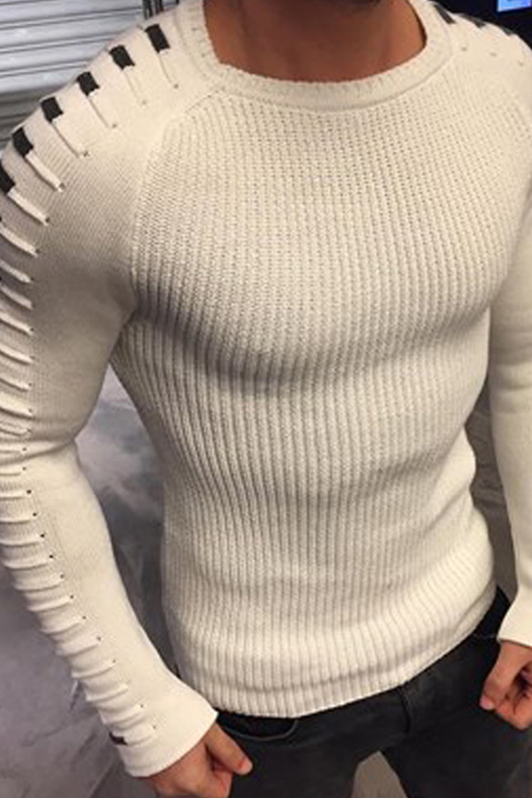 

Lovely Casual Basic White Sweater