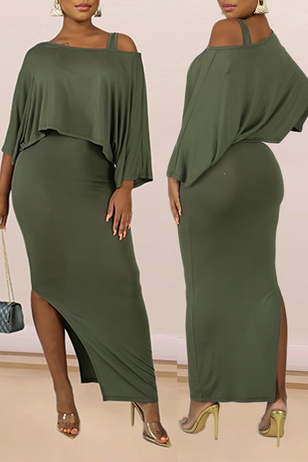 Cheap Two-piece Skirt Set Lovely Trendy Loose Blackish Green Two-piece