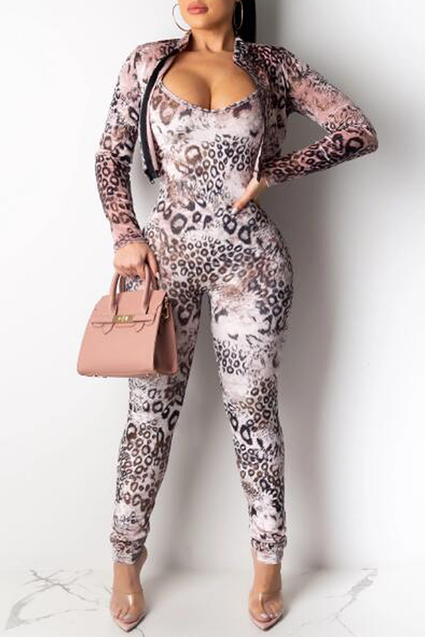 

Lovely Sexy Leopard Printed Two-piece Pants Set