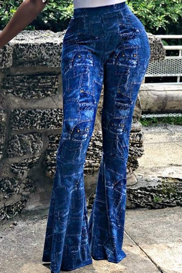 

Lovely Casual Printed Blue Pants