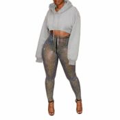 Lovely Casual Hooded Collar Grey Hoodie
