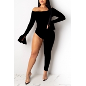 Lovely Sexy Asymmetrical Black One-piece Jumpsuit