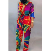 Lovely Casual Printed Multicolor One-piece Jumpsui
