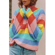 Lovely Rainbow Striped Multicolor Sweater