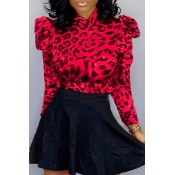 Lovely Casual Printed Red Blouse