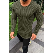 Lovely Casual Striped Green T-shirt