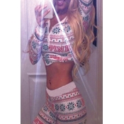 Lovely Casual Printed White Two-piece Pants Set