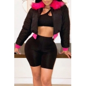 Lovely Casual Short Black Coat