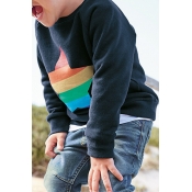 Lovely Casual Printed Navy Blue Boys T-shirt