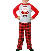 Lovely Trendy Family Printed Red Boys Two-piece Pa