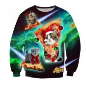 Lovely Christmas Day O Neck Multicolor Sweatshirt 