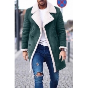 Lovely Casual Buttons Design Green Faux Suede