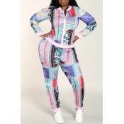 Lovely Sportswear Printed Multicolor Plus Size Two