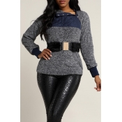 Lovely Casual Patchwork Black Sweatshirt Hoodie(Wi