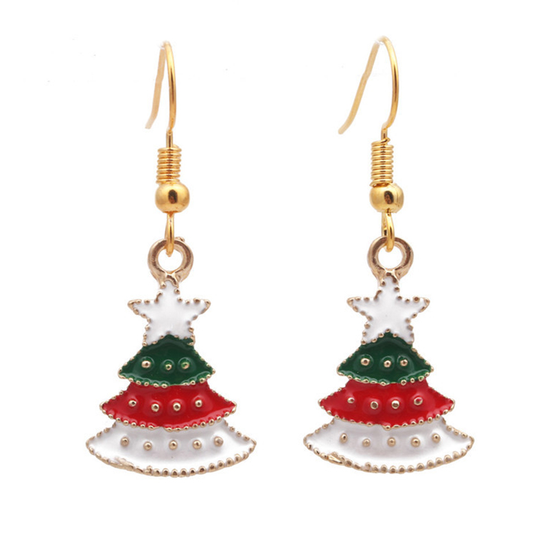 

Lovely Christmas Day Red Metal Earring