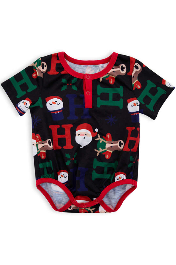 

Lovely Family Printed Black Baby One-piece Jumpsuit