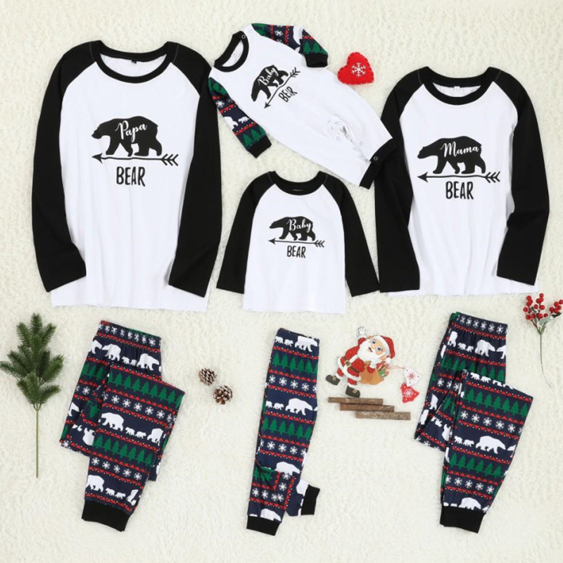 

Lovely Family Printed Black Father Two-piece Pants Set
