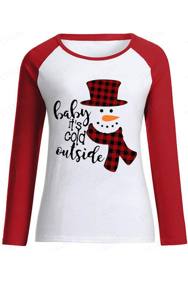 

Lovely Christmas Day Printed Red T-shirt