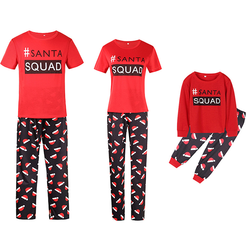 

Lovely Family Letter Printed Red Mother Two-piece Pants Set