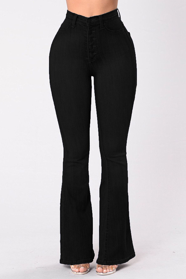 Cheap Jeans Lovely Casual Flared Black Jeans