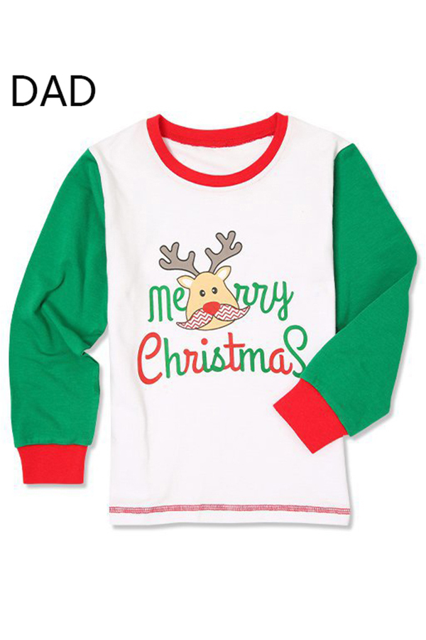 

Lovely Family Letter Printed White Father Two-piece Pants Set
