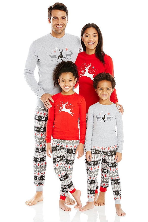 

Lovely Family Printed Grey Father Two-piece Pants Set