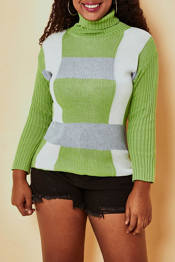 Cheap Sweaters & Cardigans Lovely Casual Turtleneck Green Sweater