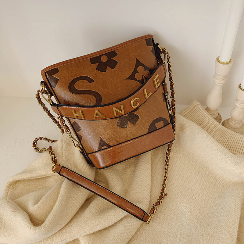 

Lovely Trendy Letter Brown Messenger Bag