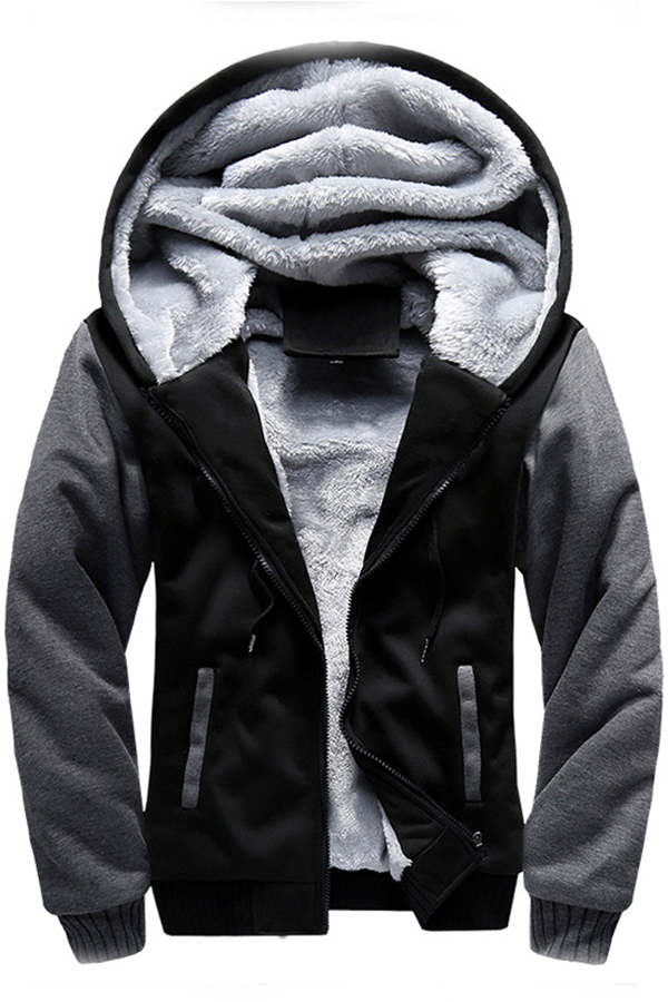 

Lovely Sportswear Patchwork Grey Hoodie