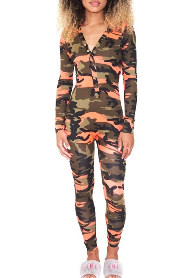 

Lovely Casual Camouflage Printed Croci One-piece Jumpsuit