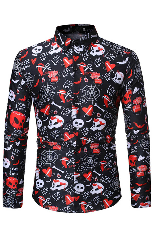 

Lovely Casual Printed Black Shirt