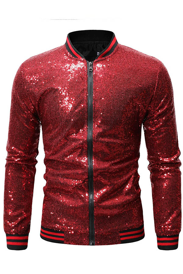 

Lovely Casual Zipper Design Red Jacket