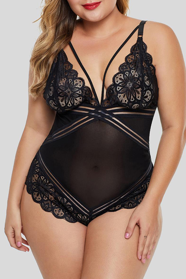 

Lovely Sexy See-through Black Teddies