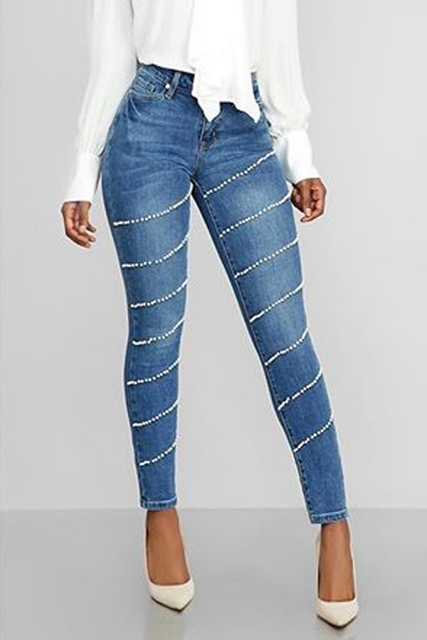 

Lovely Casual Basic Skinny Blue Jeans