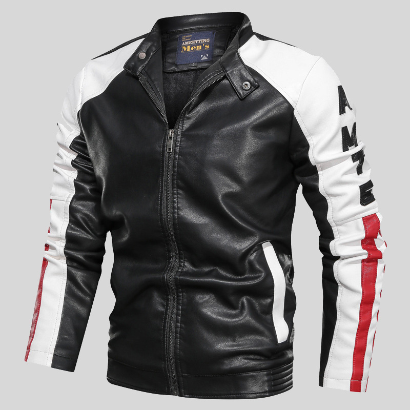 

Men Lovely Casual Color-lump Black Jacket