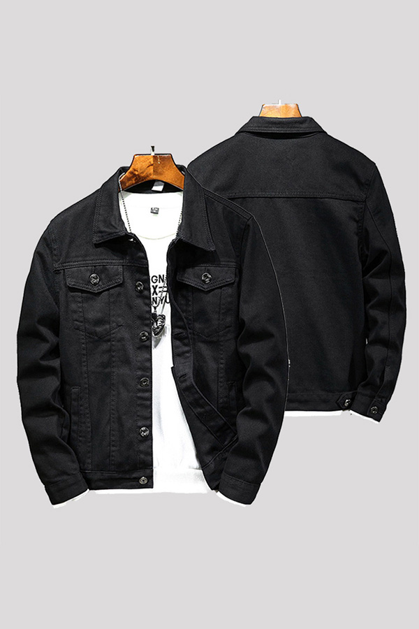 

Lovely Casual Buttons Black Cowboy Wear