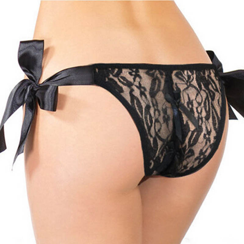 

Lovely Sexy Lace-up Black Panties