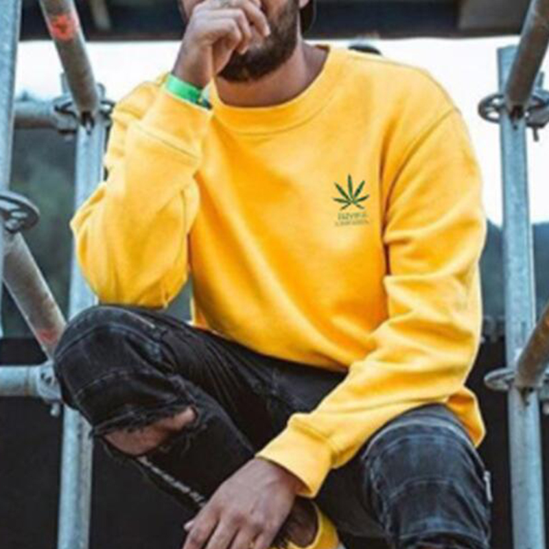 

Lovely Casual O Neck Yellow Hoodie
