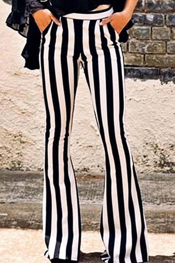 

Lovely Chic Striped Flared Pants, Stripe