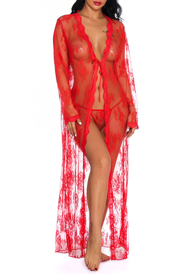 

Lovely Sweet See-through Red Babydolls