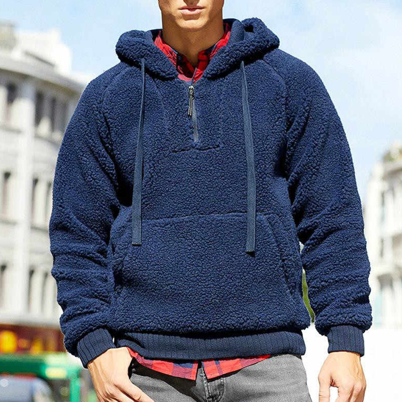 

Lovely Casual Hooded Collar Blue Winter Hoodie
