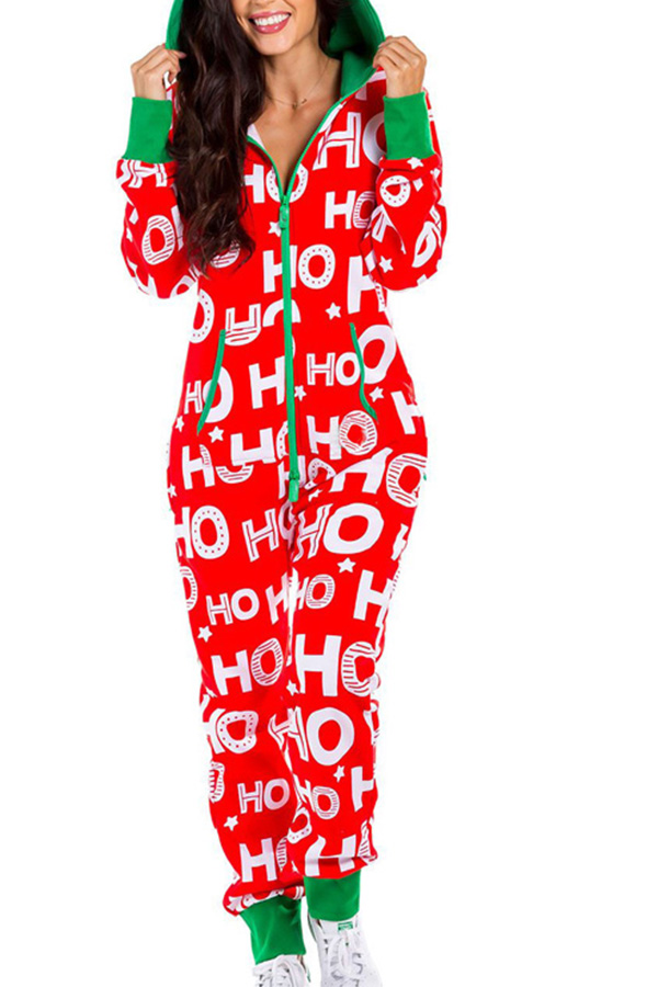

Lovely Casual Letter Red One-piece Jumpsuit