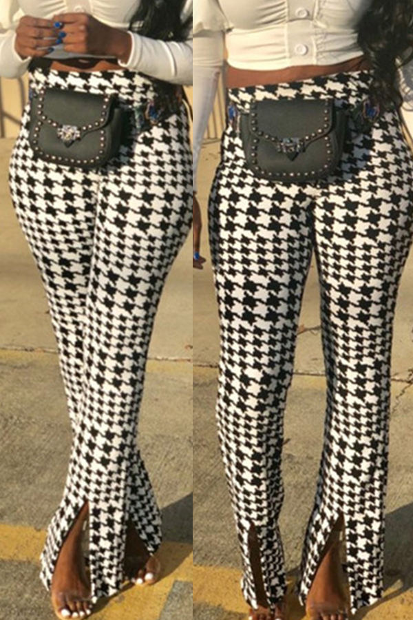 

Lovely Chic Print White Pants